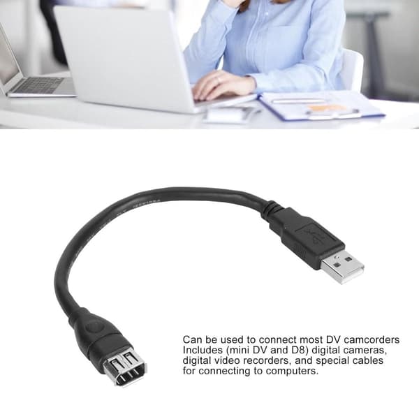 Firewire 1394 6-pin Female to USB 2.0 Adapter Cable - Plug-and-play - Flexible and Reliable - Suitable for Digital Cameras - DV Camcorders.