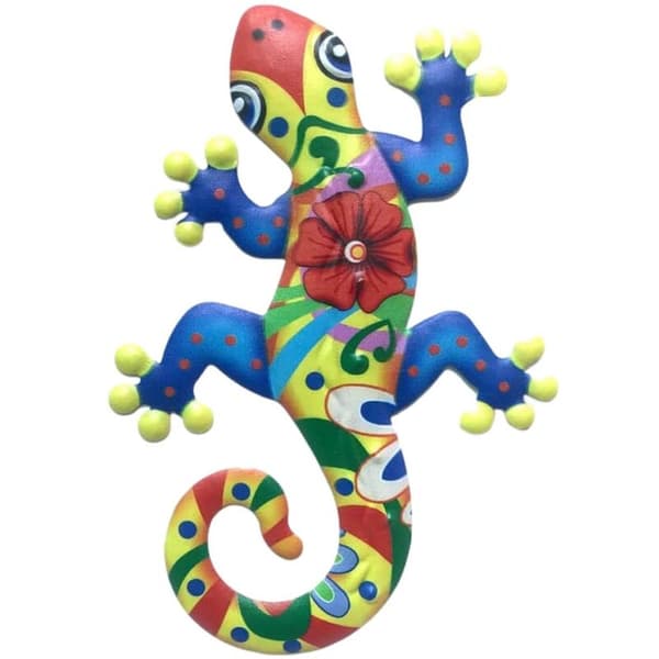 2-delt øgle metall gecko veggdekor, utendørs gecko veggdekor