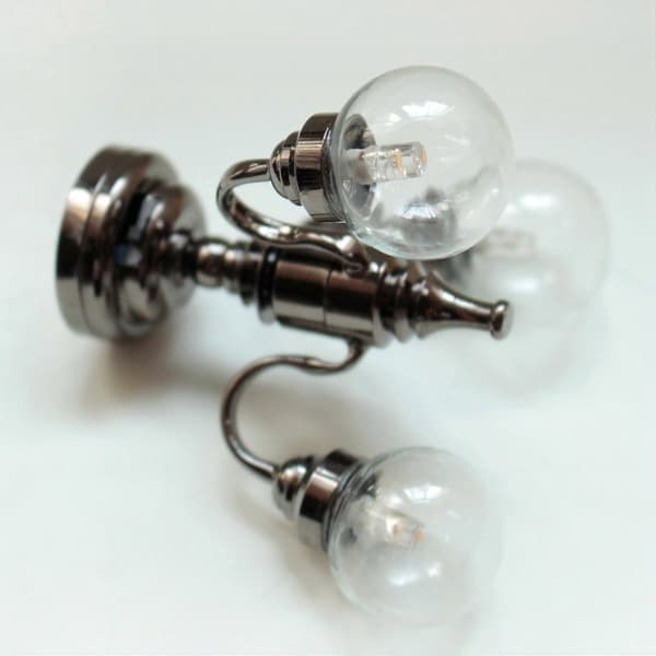 1:12 Mini Modern Miniature 3 Arm Lamp Can Light LED Ceiling Lamp Glass Shade Decoration
