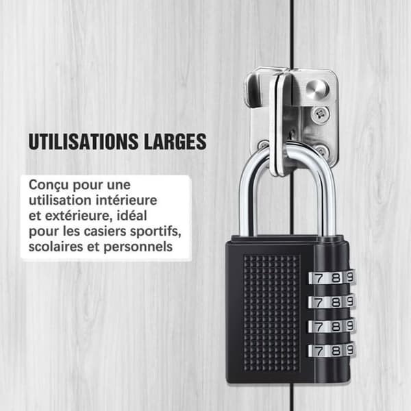 4-digit Combination Padlock, Combination Lock, Number Code Padlock, Combination Lock for Gym, School, Gate
