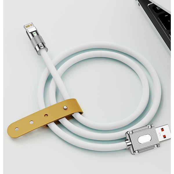 2m 120W snabb iPhone-laddare vit vit white