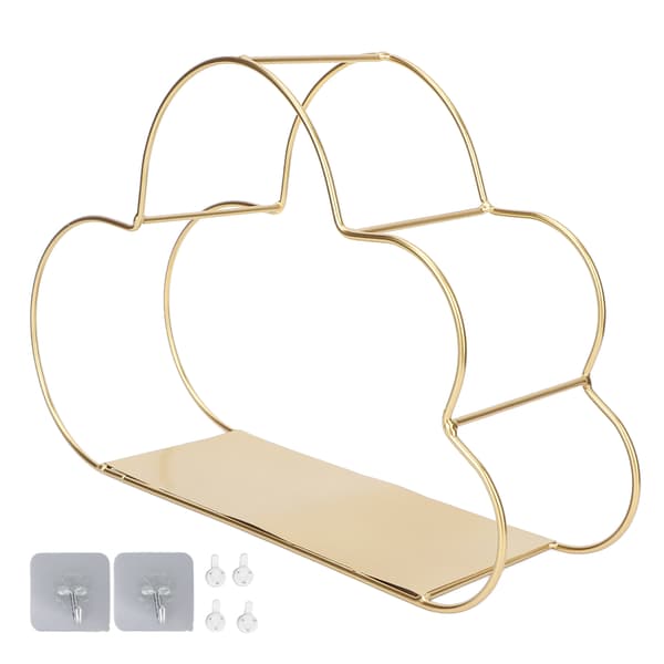Wall Hanging Storage Shelf Cloud Shaped Wall Mounted Metal Hanging Organizer for Bathroom Home