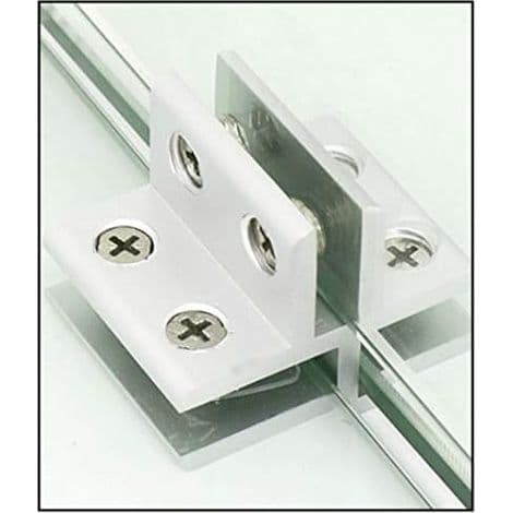 Sæt med 4 T-formede glasklemmer til 3 sidepaneler, brusere, borde, 10-12 mm klemmer