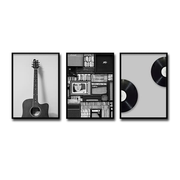 #Stuedekorasjon - Svart og hvit gitar musikal #