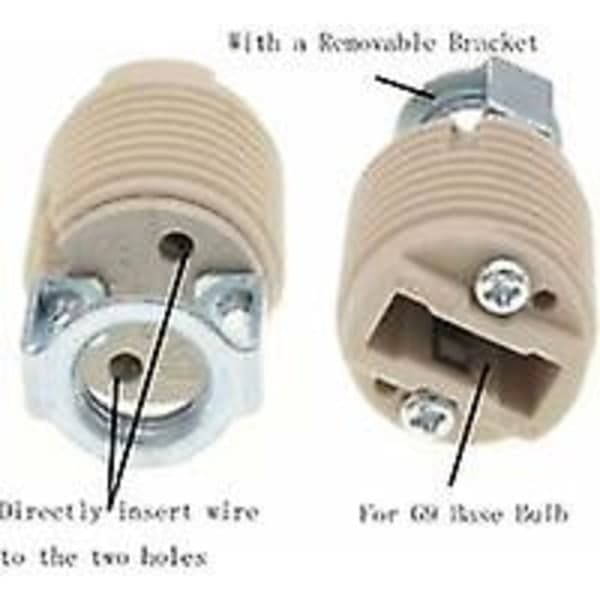 6-pack G9 lamp holder with bracket, ceramic threaded G9 halogen base