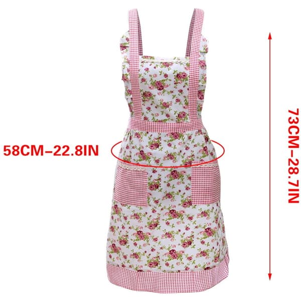 Cotton Kitchen Apron for Women with Pocket, Compatible with Restaurant and Home Use
