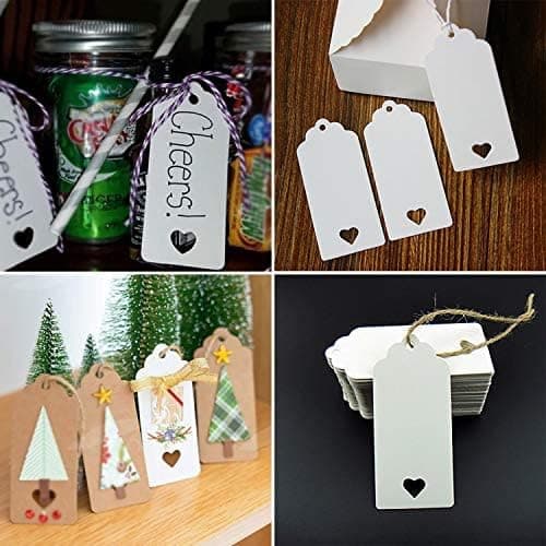 Julegavemærker, 100 stk. gavemærker, 5,5 cm x 10,5 cm papir-FA-