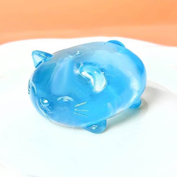 Kat Squishy Legetøj Langsomt Stigende Blødt Sensorisk Fidget Stressaflastende Legetøj til Børn og Voksne Skrivebordsgave Blå Blå Blue