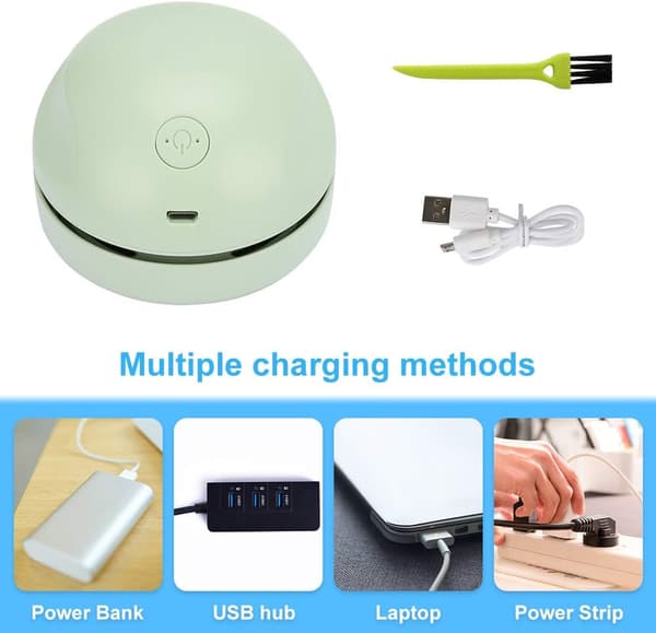Mini Desktop Vacuum Cleaner, USB Rechargeable Desktop Vacuum Cleaner Por