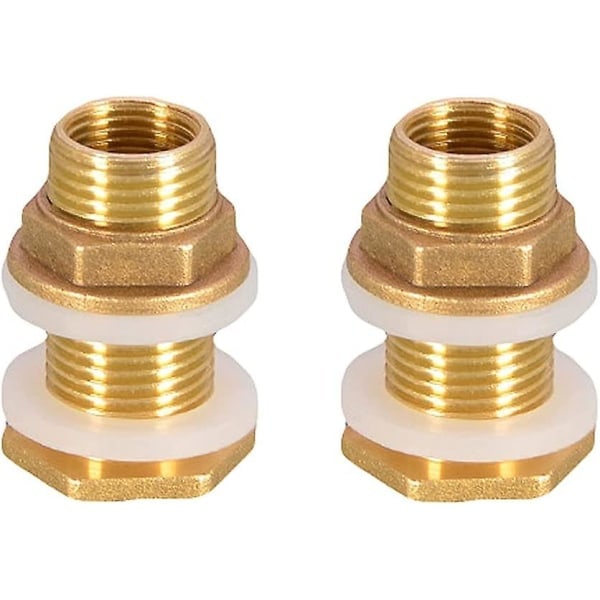 2 stk. vanninntak 4,2 cm 1/2\" messing vannkobling for kran / fatkran / regnvannstanker