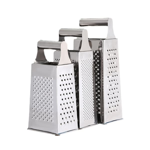 Heavy Duty Rectangular Stainless Steel Grater, 4-Sided Grater with Non-Slip Base 21*9*7.5cm 21*9*7.5cm