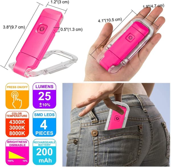 Bokleselampe USB-oppladbar leselampe 3 lysstyrker