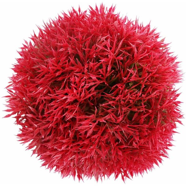 Akvariekeramikk Kunstig Rød Ball Base Vannplante Gress