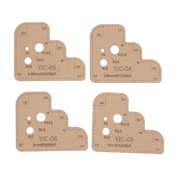 4 Pieces Acrylic Templates DIY Transparent Round Ruler Stencils Cutting Tool with Protective Layer for Crafts