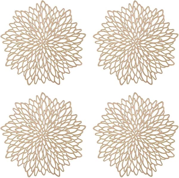 4 stk. gullmatter, hule runde matter, runde matter DXGHC