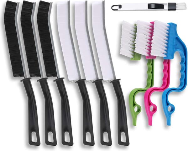 Cleaning Brushes, Multifunctional Floor & Tile Brush, Corner Crevice for Deep Cleaning, 10 Pieces