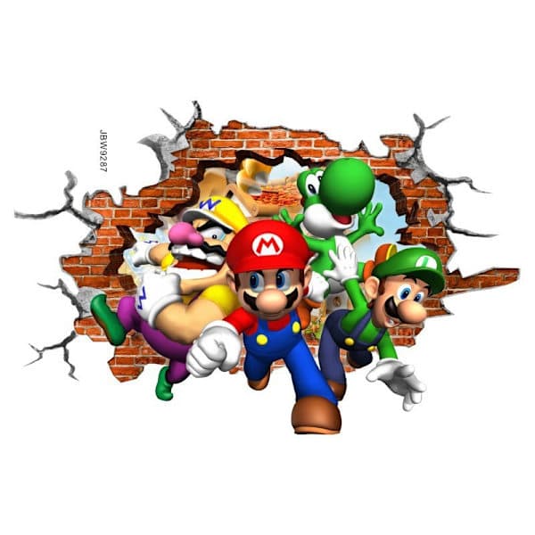 3D Mario taustaseinäkoriste Mario seinätarra lapsille
