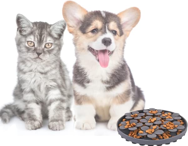 Anti-slug Hundeskål, Langsom Foderbeholder til Kæledyr Kat/Hund Sil DXGHC