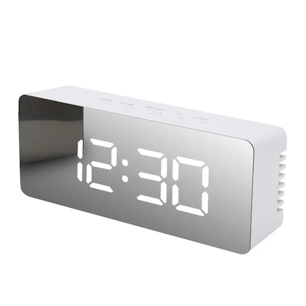 LED-spegel Digital Klocka Sovrum Kontor Resa Elektronisk Bordsklocka Skrivbordsväckarklocka Temperatur