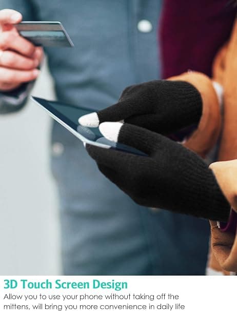 Vinröda vinterhandskar med pekskärm, stretchstickade handskar med pekskärm