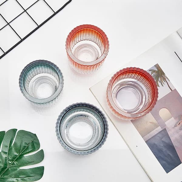 Gradientfarget lyskopp tom kopp glasslysestake aromaterapi lyskrukke lysbeholder diffusorkopp Gradient lilla medium