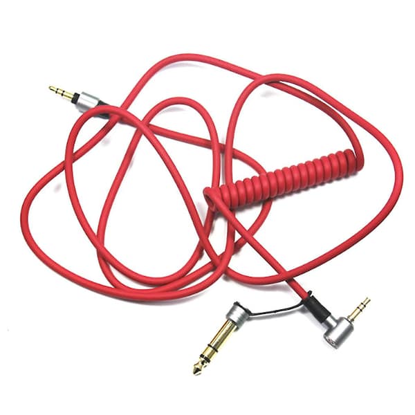 Støjreducerende hovedtelefonkabel kompatibelt med Dr Dre Solo/ Pro/ Mixr {DB Red Red