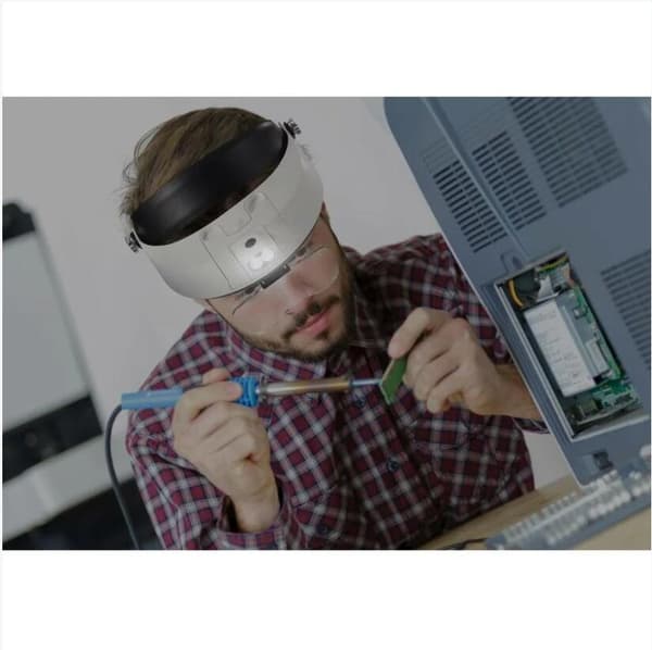 Hovedforstørrelsesglas med LED-belysning Forstørrelse: 1,0x, 1,5x, 2,0x
