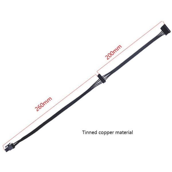 2 stk. Mini 4Pin til dobbelt 15Pin SATA HDD strømkabel, 45cm/17.7 tommer