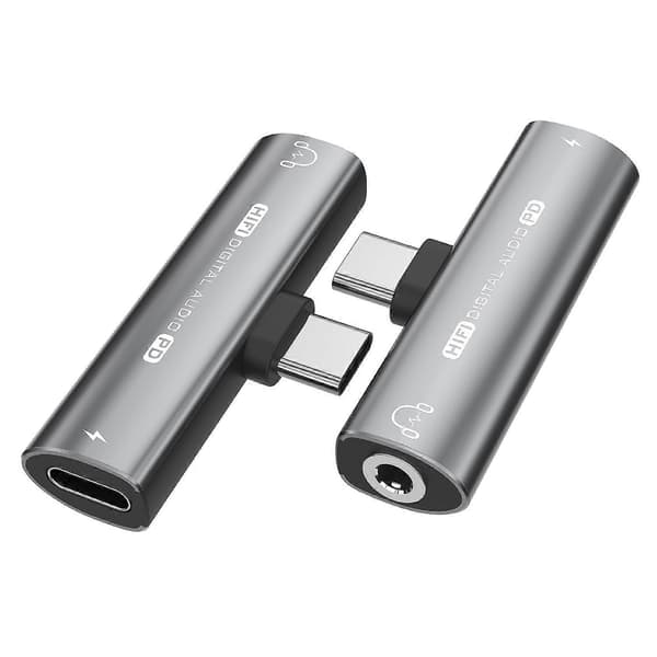 Type-C Uros - Type-C+3,5mm Naaras Jack-muunnin PD 27W Lataus Kuulokeliitäntäsovitin