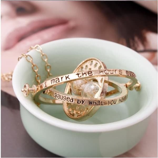 Harry Potter Tidsvändare Halsband Hermiones Vit Sand guldpläterat Guld