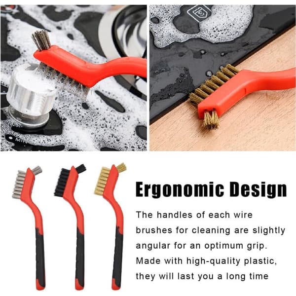 Steel, Brass, Nylon Scrub Brushes for Cleaning Weld Slag, Rust, Dust Removal