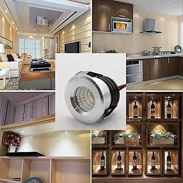 Sæt med 4 Mini Indbyggede LED-Spots, 3 W, Kold Hvidt Lys Hvid