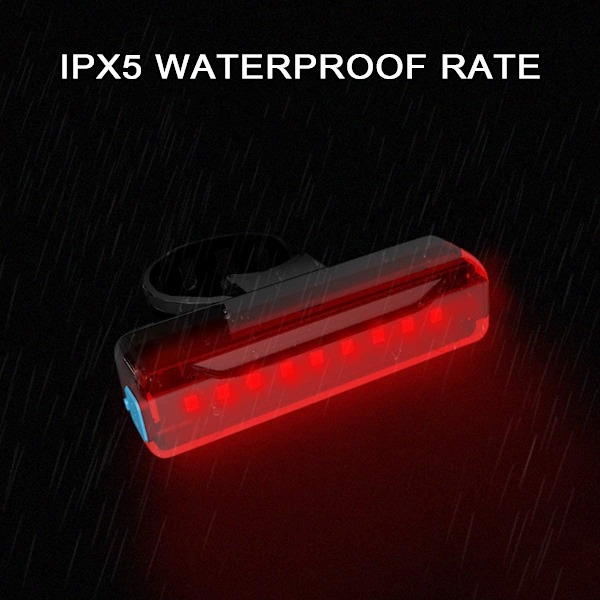 Cykelbaglygte 2-pak, Ultra Bright LED Cykelbaglygte, 5 lystilstande, IPX5 Vandtæt (2 USB-kabler inkluderet)