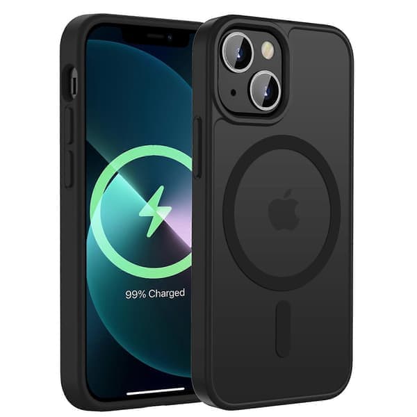 iPhone 12 Mini-deksel, iPhone 13 Mini-deksel kompatibelt med MagSafe magnetisk slankt deksel svart