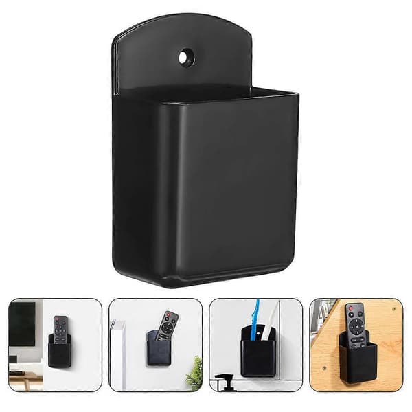 Remote Control Storage Box Wall Mount Holder for 4pcs Black Organizer