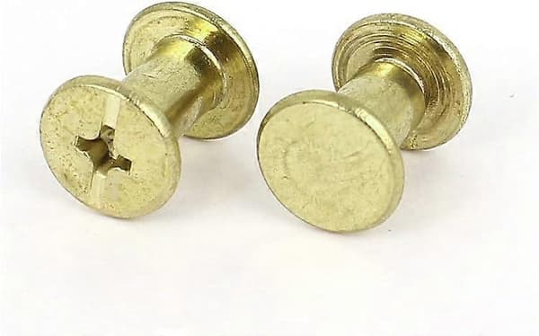 Album Wallet Brass Plated 5x8mm Binding Chicago Screw Post 20pcs