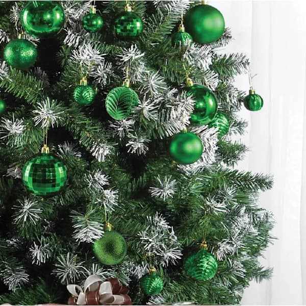 Grønne 36-delers knusesikre julekuler. De perfekte glitterkulene, julekuler julepynt. Grønn