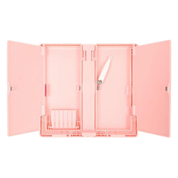 Pencil Case Book Reading Stand Multifunctional Triangular Support Thickened ABS Foldable 2 Layer Pen Box Book Holder Pink