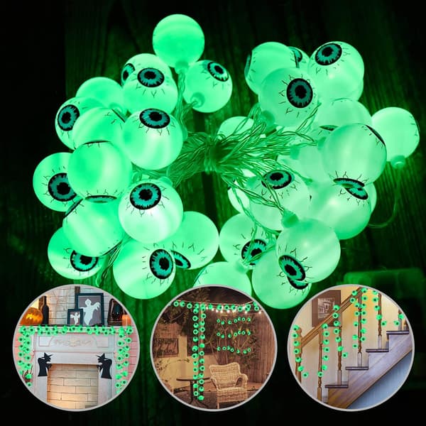 30 LED Halloween Dekorasjoner Øyeepler Strenglys Dekor Salg