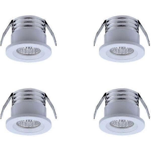 Sett med 4 mini innfelte LED-spotlights, 3 W, kaldhvitt lys hvitt [DB]