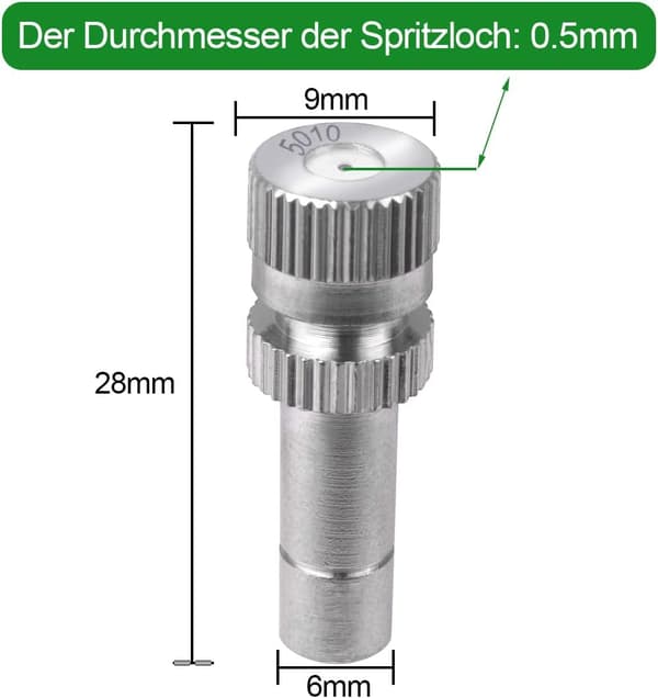 10 pcs (0.5mm) Brass Low Pressure Misting Nozzle for Cooling System