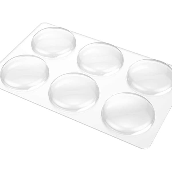 Door Handle Wall Protector, Transparent Soft Rubber, Self-Adhesive Door Stop Buffers for Home Walls, 12-pack 50 x 5 mm