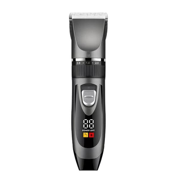 Digital Electric Shaver Set: Quiet Hair Clipper with Ceramic Blade, LED Display and Adjustable Combs for Hair Trimming