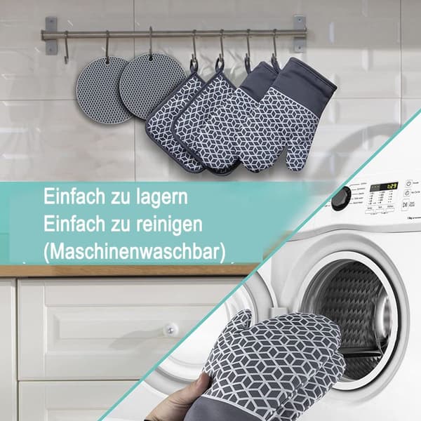Oven Mitts, Pot Holders, Heat Resistant up to 300°C