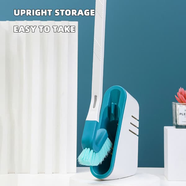 Multifunctional Non-Marking Wall-Mounted No Dead Ends Multi-Way Bathroom Base Brush Set Green