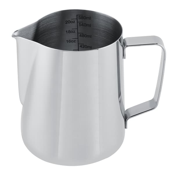 600 ml Målekop i rustfrit stål, mælkeskummer, kande til Latte Coffee Art