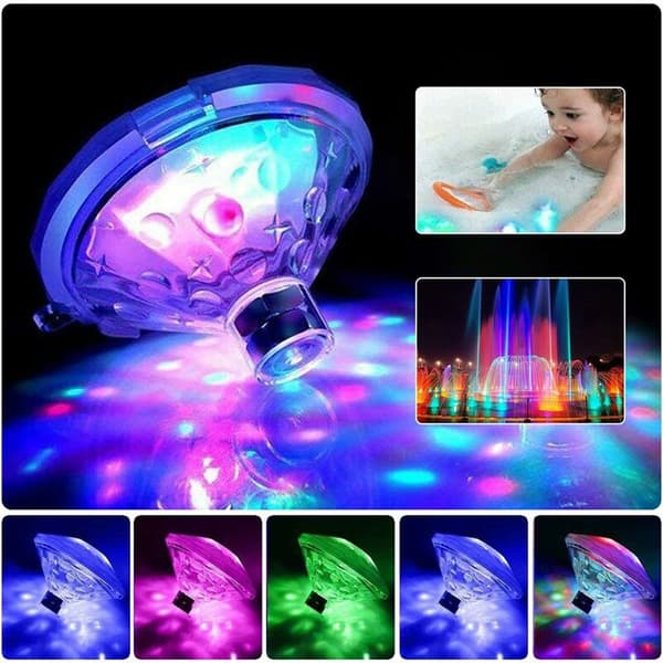 Pool Lighting, LED Disco Lamp, Floating Waterproof Pool Lamp, Battery Powered 7 Lighting Modes Bathtub Spa Lamp - DENUOTOP