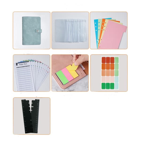 A6 Budget Binder - Sæt til organisering Grå Grå Grey