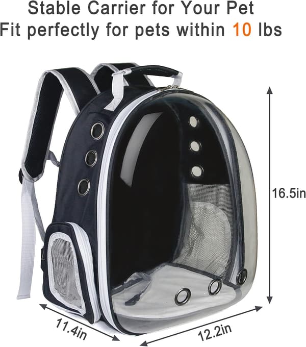 Cat Bag, Pet Backpack, Portable Transparent Space Capsule, Pet Carrier, Cat Supplies, Breathable Backpack
