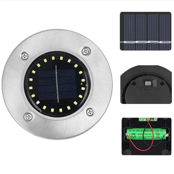 8-Pack Solar Ground Lights, 16 LED, Waterproof IP65, White Light 6000K, Garden Lighting